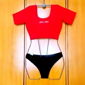 莱卡棉氨纶高弹健身模特表演走秀 套装 美臀比赛套装 训练服单色短袖