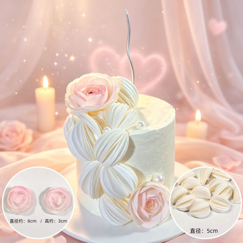 糯米纸威化女神仙闺蜜生日玫瑰花蛋糕装饰摆件烘焙甜品手工DIY