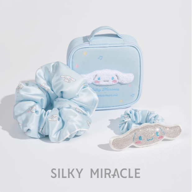 SILKY MIRACLEx Cinnamoroll玉桂狗联名真丝水晶头花发圈套组礼盒