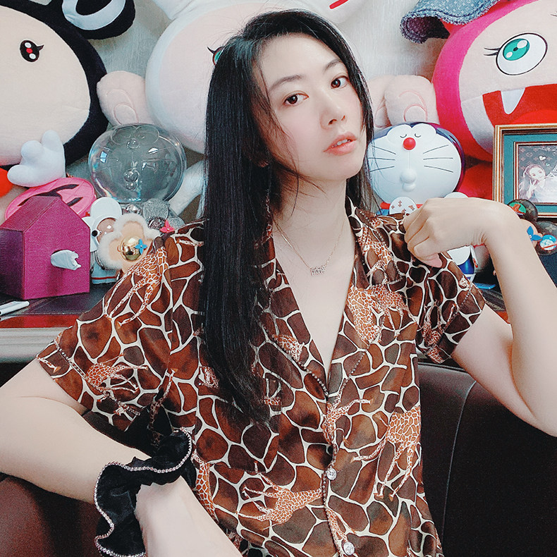 我叫新闻同款silky miracle长颈鹿真丝睡衣套装 家居服