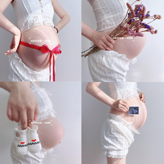 孕妇照片在家拍白色蕾丝仙气拍照写真夏天照相衣服孕妇摄影服装