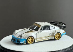 PGM 1:64 保时捷 RWB 930 消光白小比例合金汽车模型仿真摆件