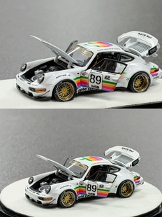 PGM 1:64 保时捷RWB 964  89#白苹果 全开合金车模