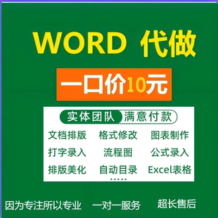 Word排版表格代做制作文档格式修改打字服务文字录入PDF转换编辑