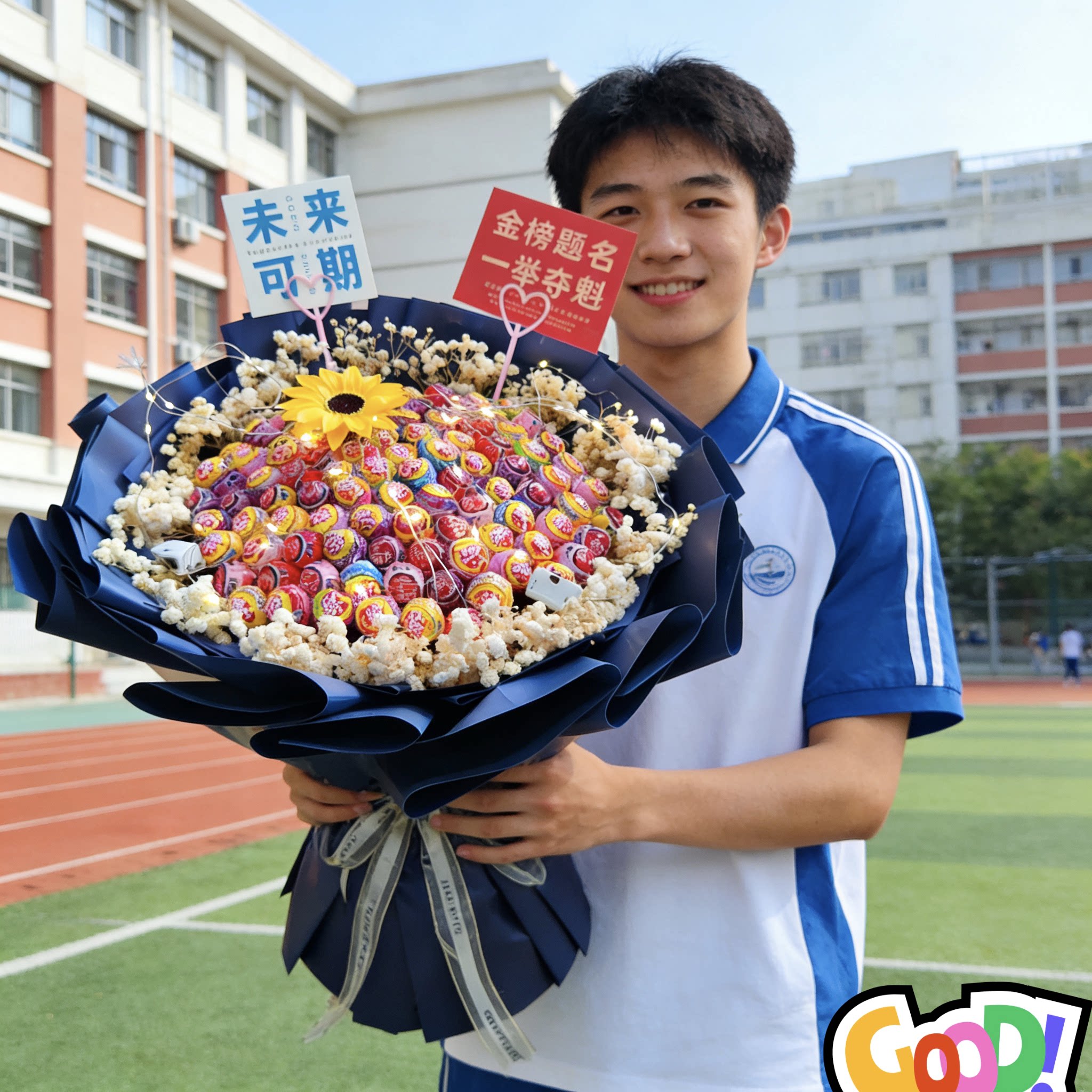 99颗棒棒糖花束成品向日葵创意生日礼物毕业成年礼糖果零食花束