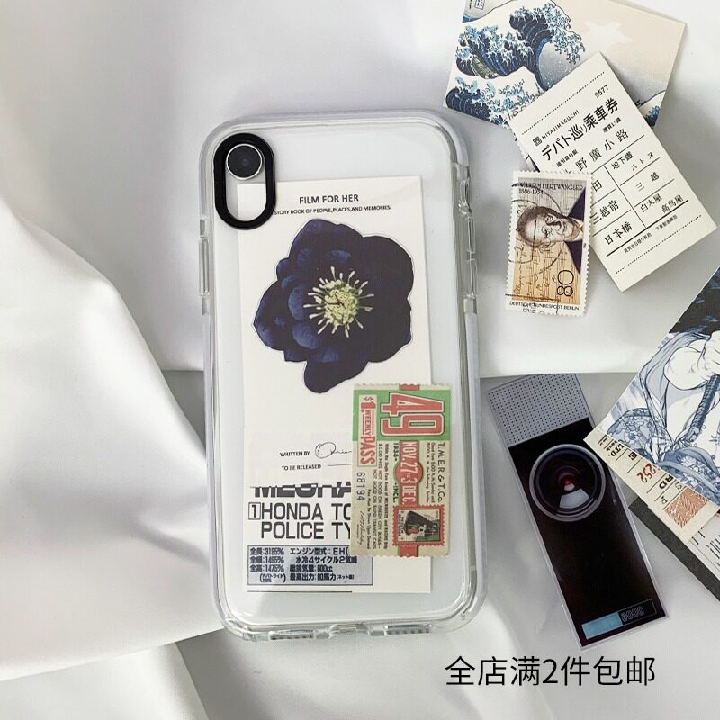 潮流艺术生混搭ins风可diy手机壳 全包透明软壳 日式漫画卡通03
