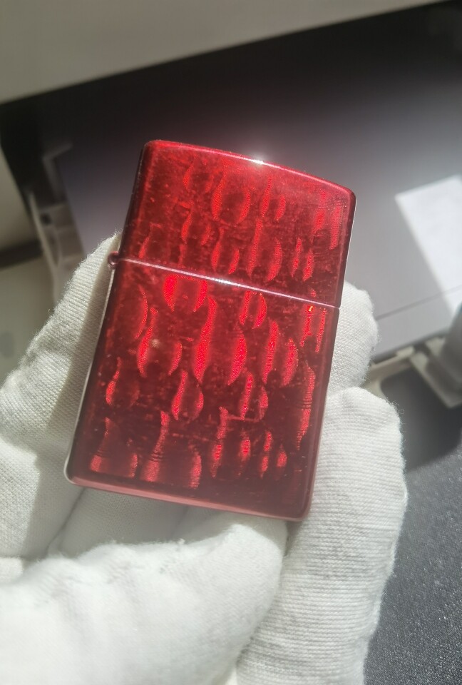 木易神兽Zippo打火机店男士煤油正品Zippo打火机红色火焰暗纹美版