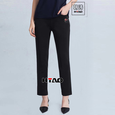 南韩丝中老年松紧腰大码妈妈裤