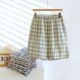 可外穿沙滩裤 春夏纯棉格子五分裤 睡裤 日系薄款 男情侣款 家居短裤