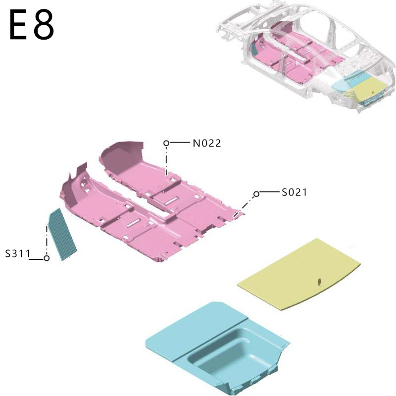 适配吉利银河E8座椅地毯按扣卡扣