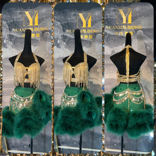 夏日牧野 源美舞服 拉丁舞比赛金色拉丁赛服专业表演恰恰伦巴花服