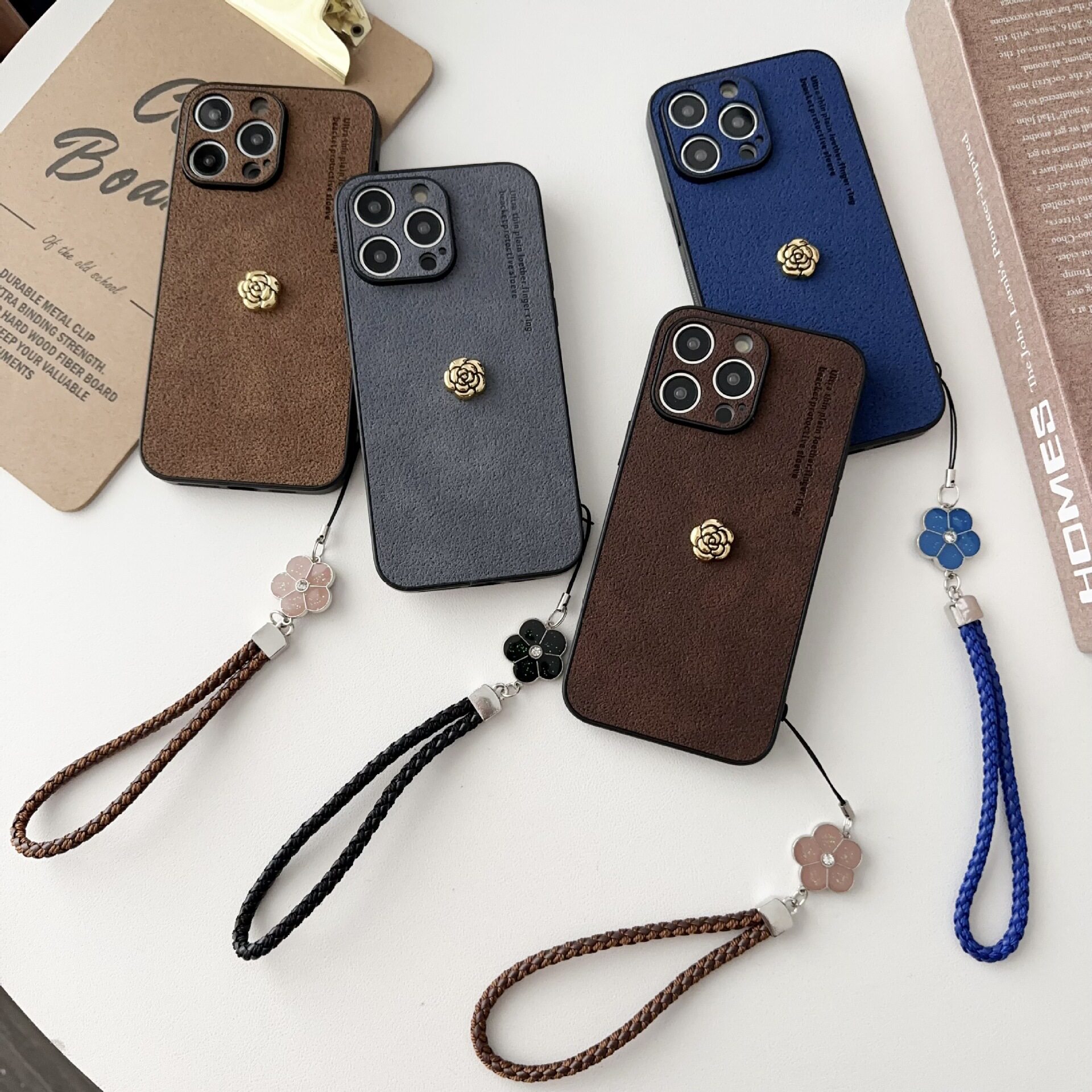 适用于苹果15promax山茶花手机壳14pro全包防摔保护套13pm陨石纹