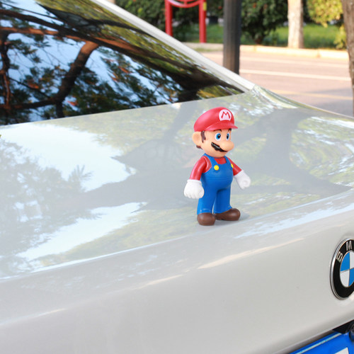 超级玛丽车尾汽车外装饰品玩偶卡通可爱电动车摩托车顶马里奥公仔