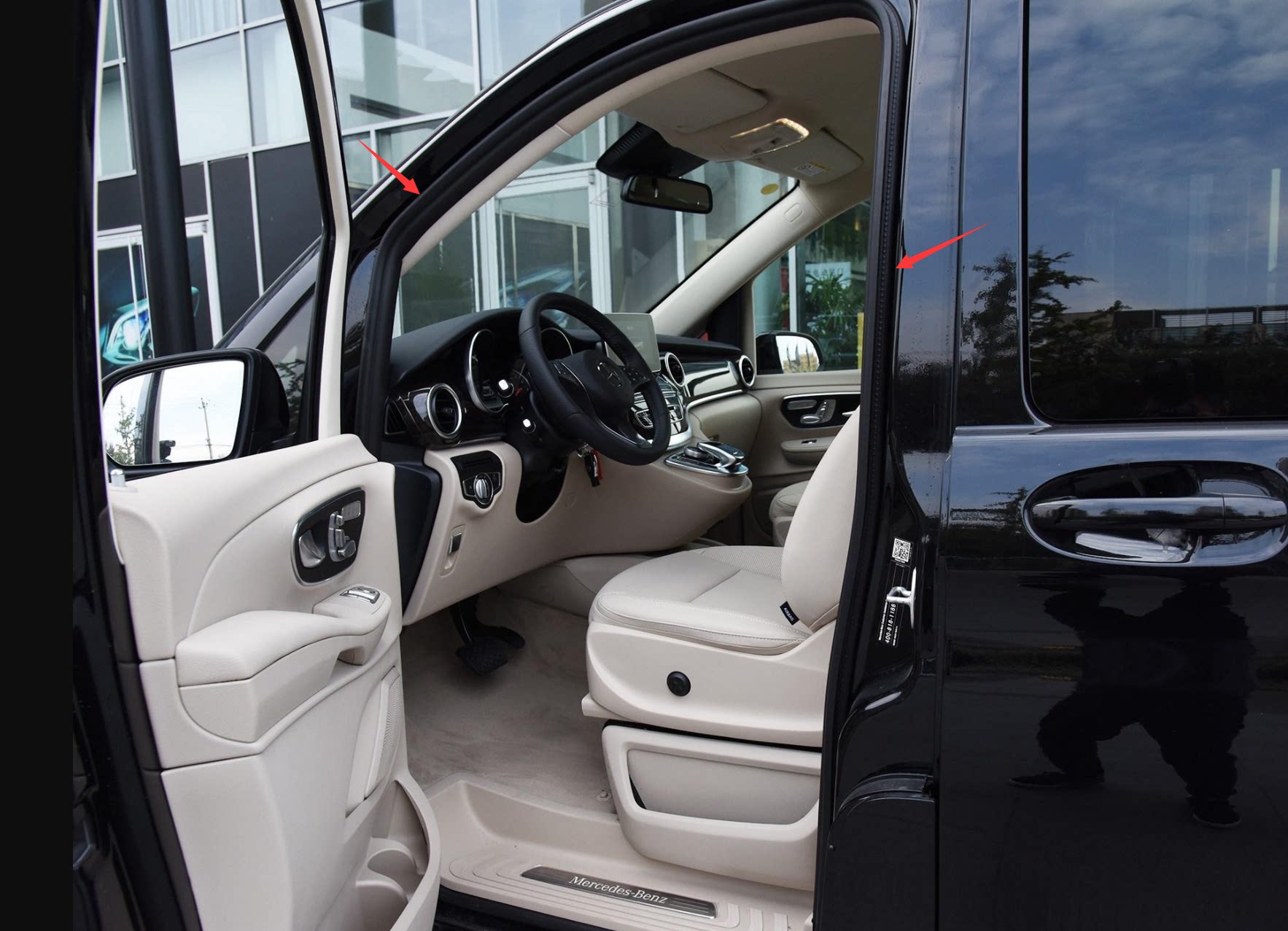 福建奔驰新威霆vitov260v260l车门密封条门框密封条前门中门尾门