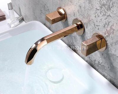 玫瑰金暗装嵌入式面盆龙头