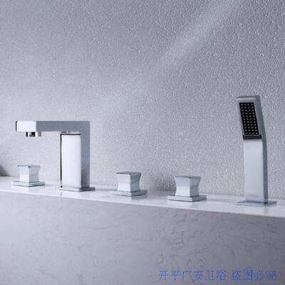 全铜方形镀铬浴缸五件套立式浴缸五件套浴缸龙头冷热龙头5127实拍