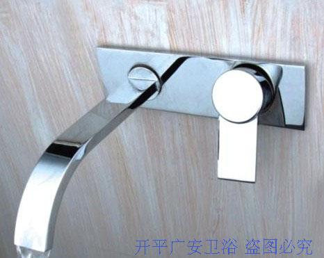 全铜镀铬弯嘴单把连体入墙龙头墙出水龙头暗装面盆水龙头3610实拍