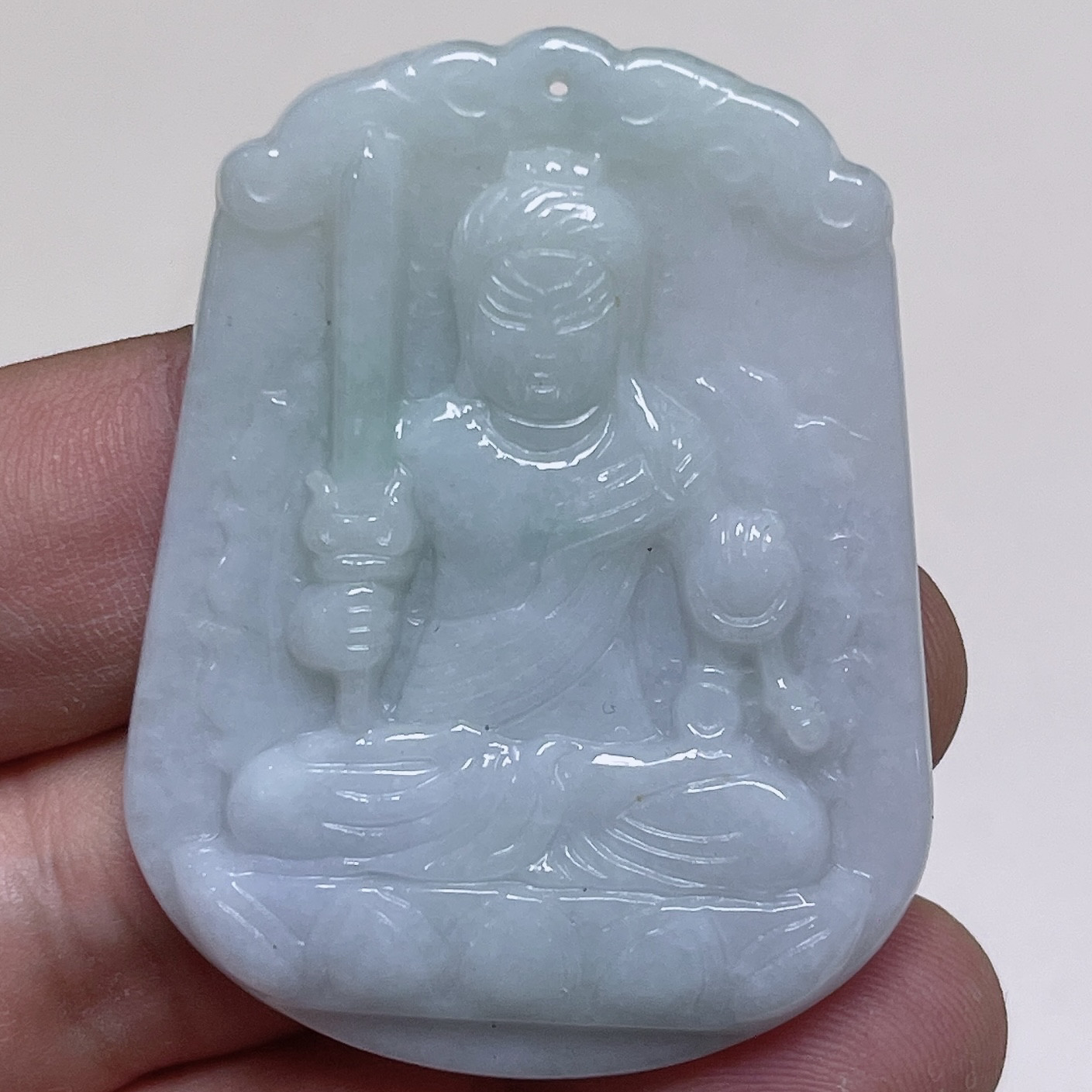 天光墟翡翠批发天然翡翠a货不动明王菩萨吊坠天然玉石男女同款