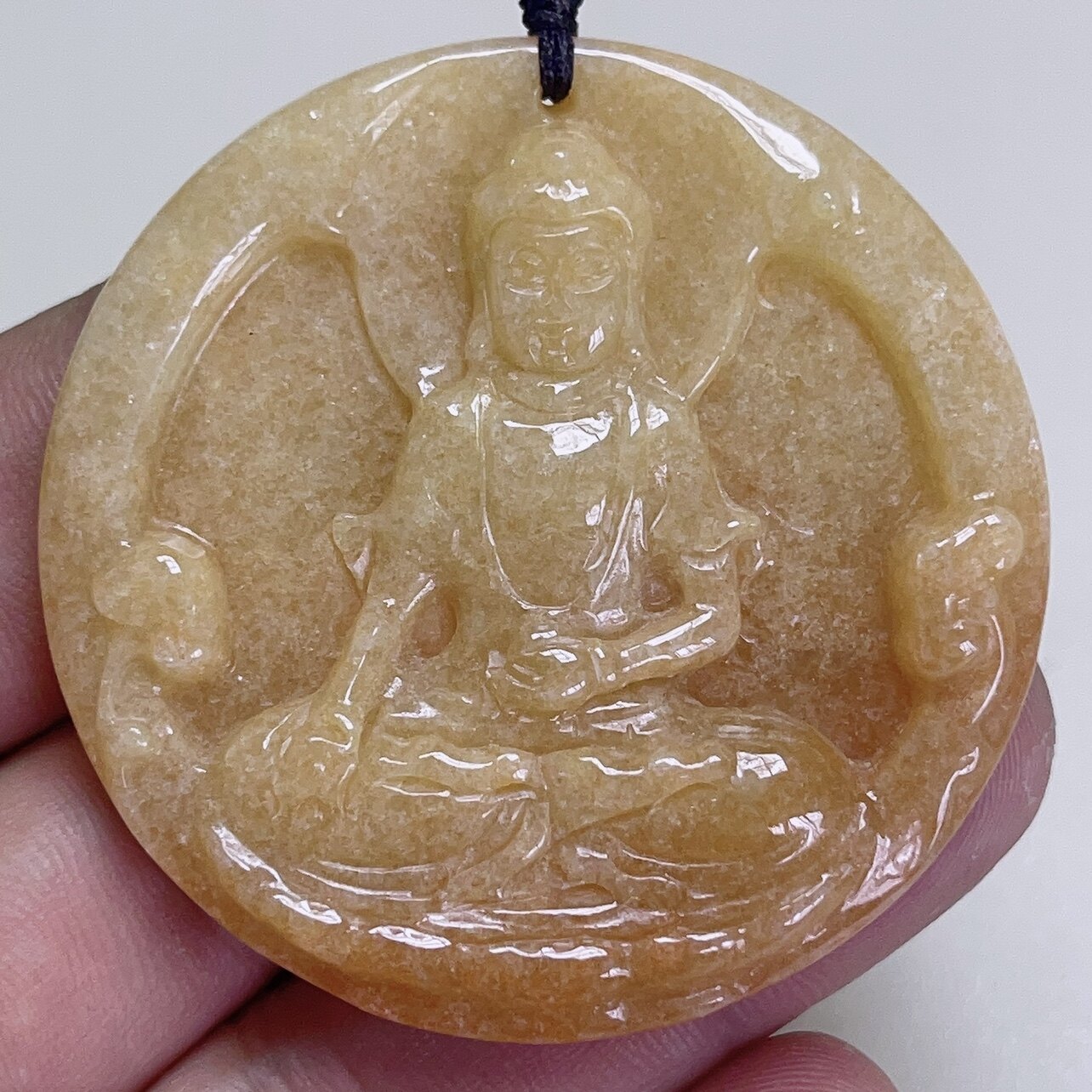 缅甸天然翡翠a货黄翡观音吊坠挂件四会厂家直销一手货源