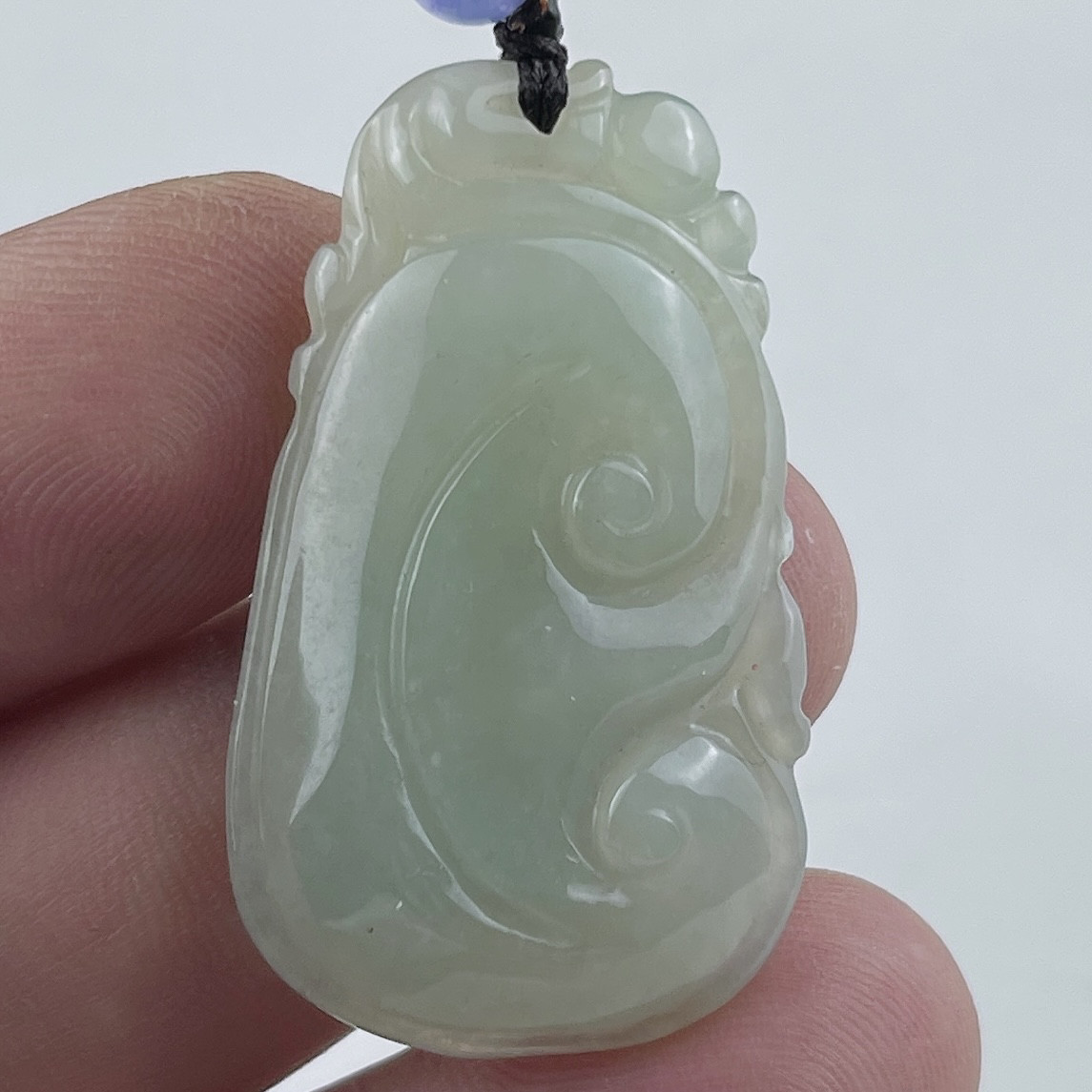 拍卖缅甸天然翡翠A货老坑冰糯种飘花如意吊坠玉挂件男女款