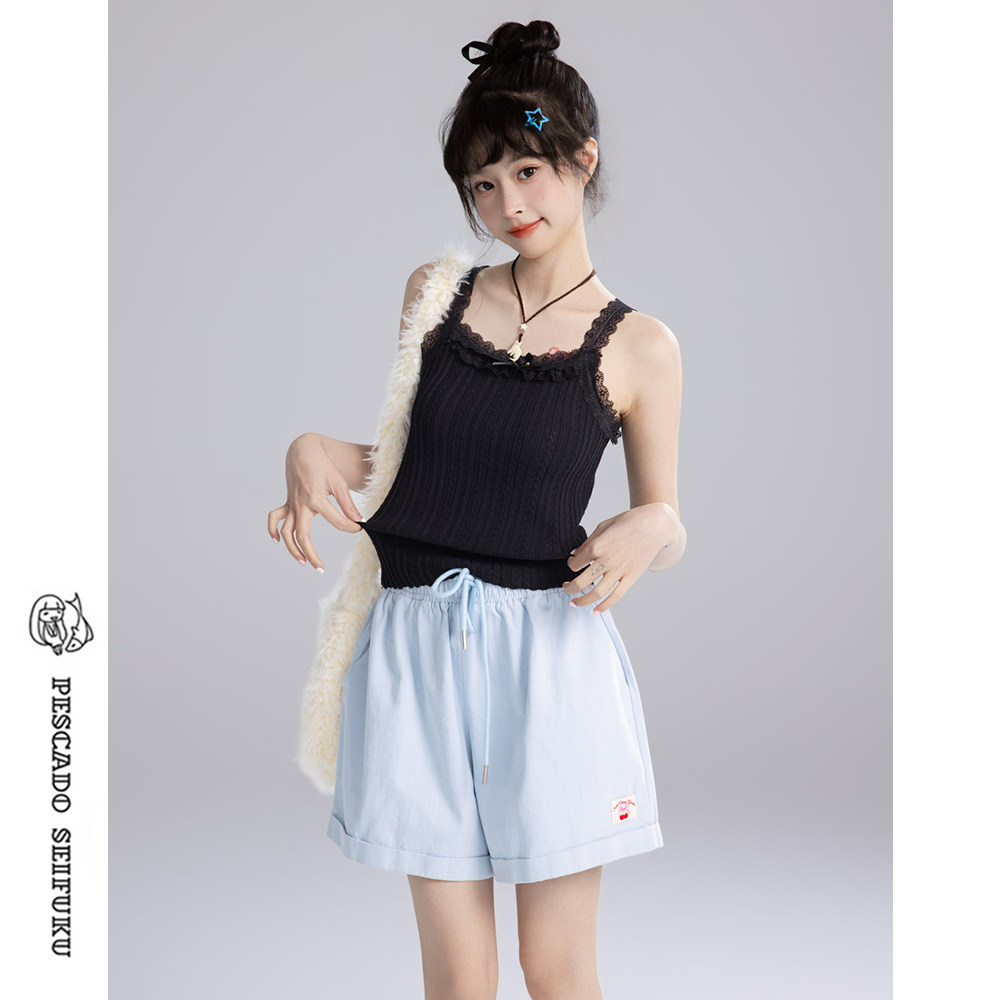 蕾丝吊带背心女夏外穿小个子上衣