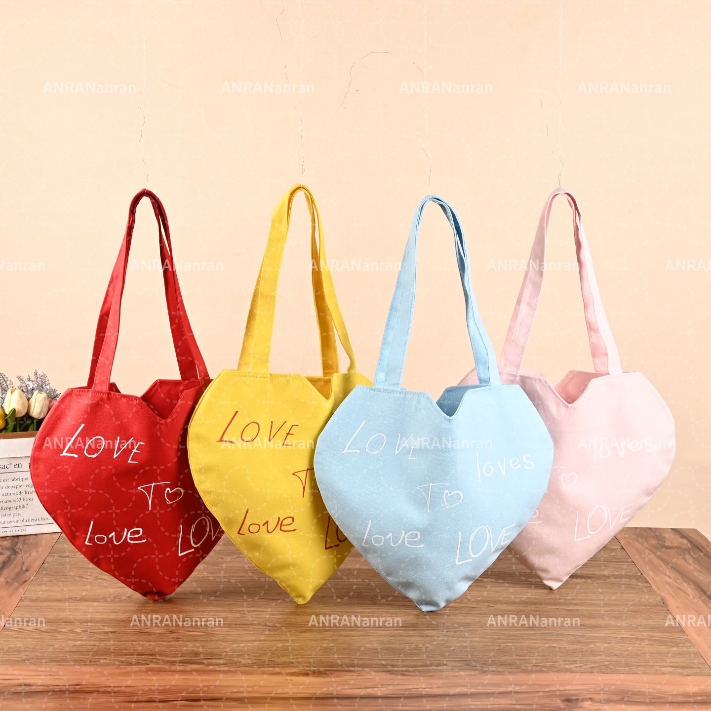 红色爱心LOVE帆布袋婚礼伴手礼