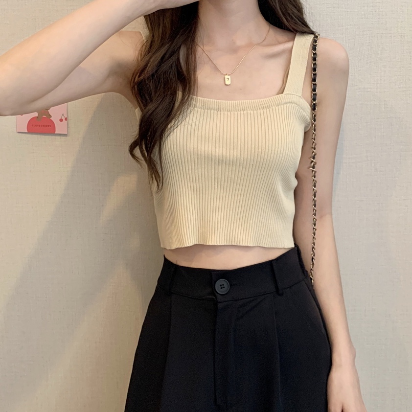 實拍實價 設計感後背小性感顯瘦短款吊帶背心內搭女