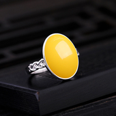 S925纯银戒指空托镶嵌蜜蜡绿松石戒托7 16女戒托