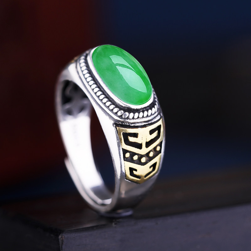 S925纯银戒指空托马鞍托纯银空托配件镶嵌绿松石翡翠蜜蜡戒托6*12