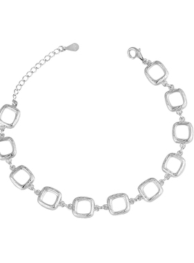 S925纯银手链空托女韩版镶嵌翡翠