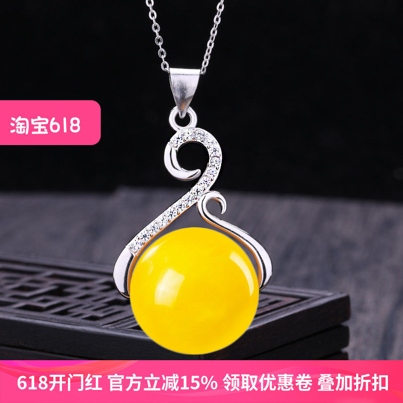 925纯银夹扣吊坠扣空托diy翡翠珍珠蜜蜡圆珠银扣子项链项坠颈坠扣