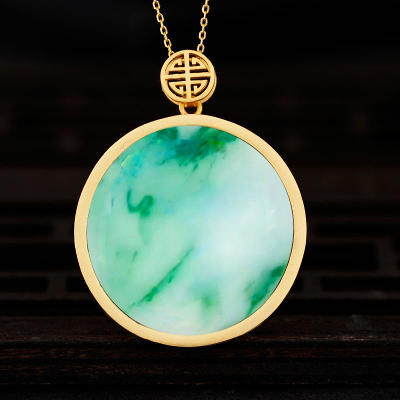 吊坠空托镶嵌无事牌S925纯银女