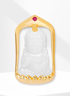 通体镶嵌宝宝佛吊坠空托S925纯银