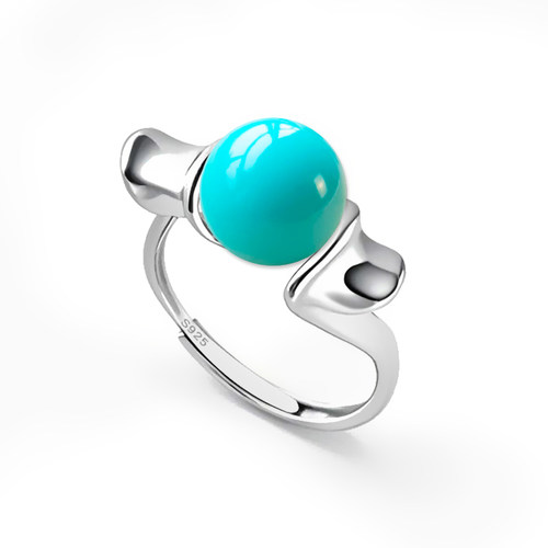 925纯银戒指空托镶嵌绿松石戒托