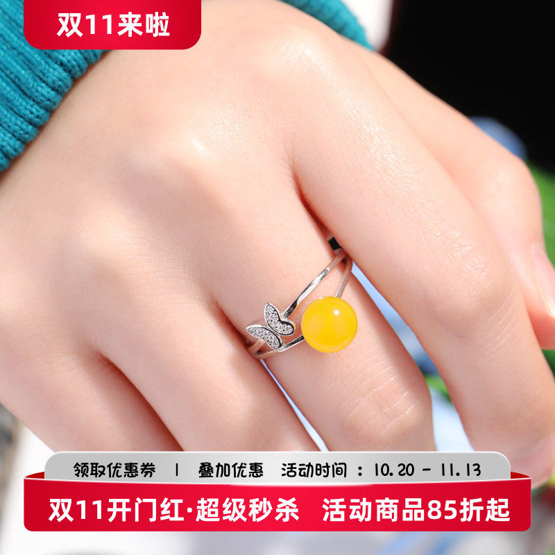 圆珠戒托s925纯银戒指女戒指托