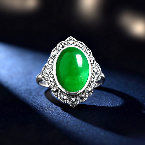 镶嵌银戒托蜜蜡s925纯银戒指空托