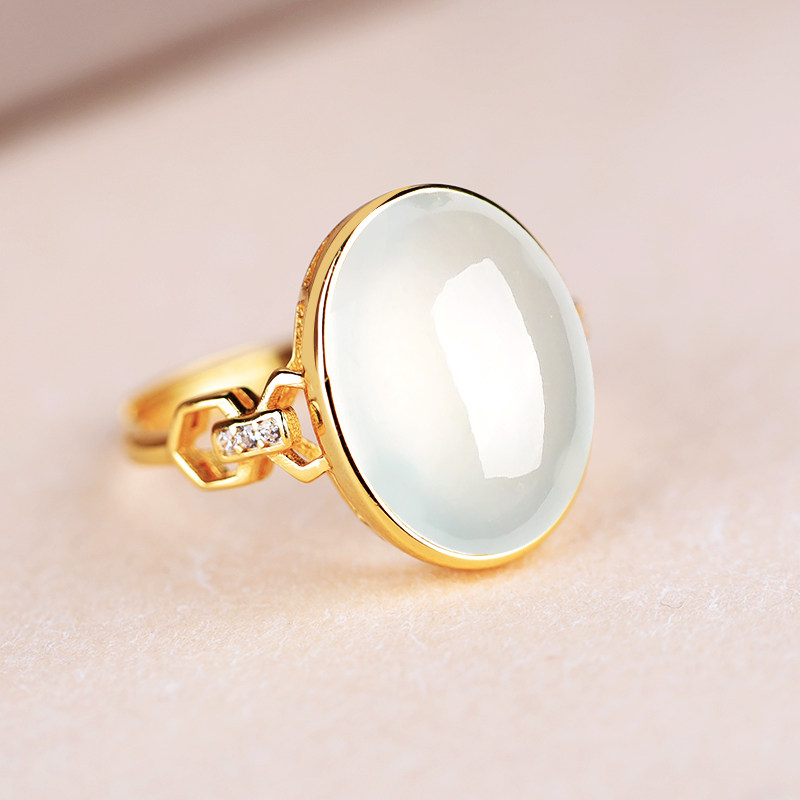 S925纯银戒托空托女戒指空托日韩戒指托蜜蜡和田玉翡翠戒托 11*15