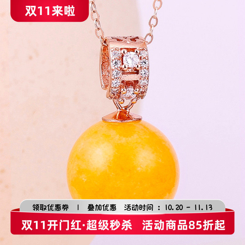 通体S925纯银吊坠扣扣项链吊坠扣