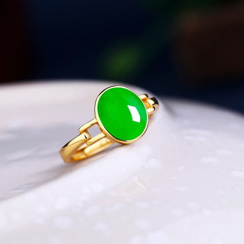 s925纯银戒指空托diy绿松石翡翠