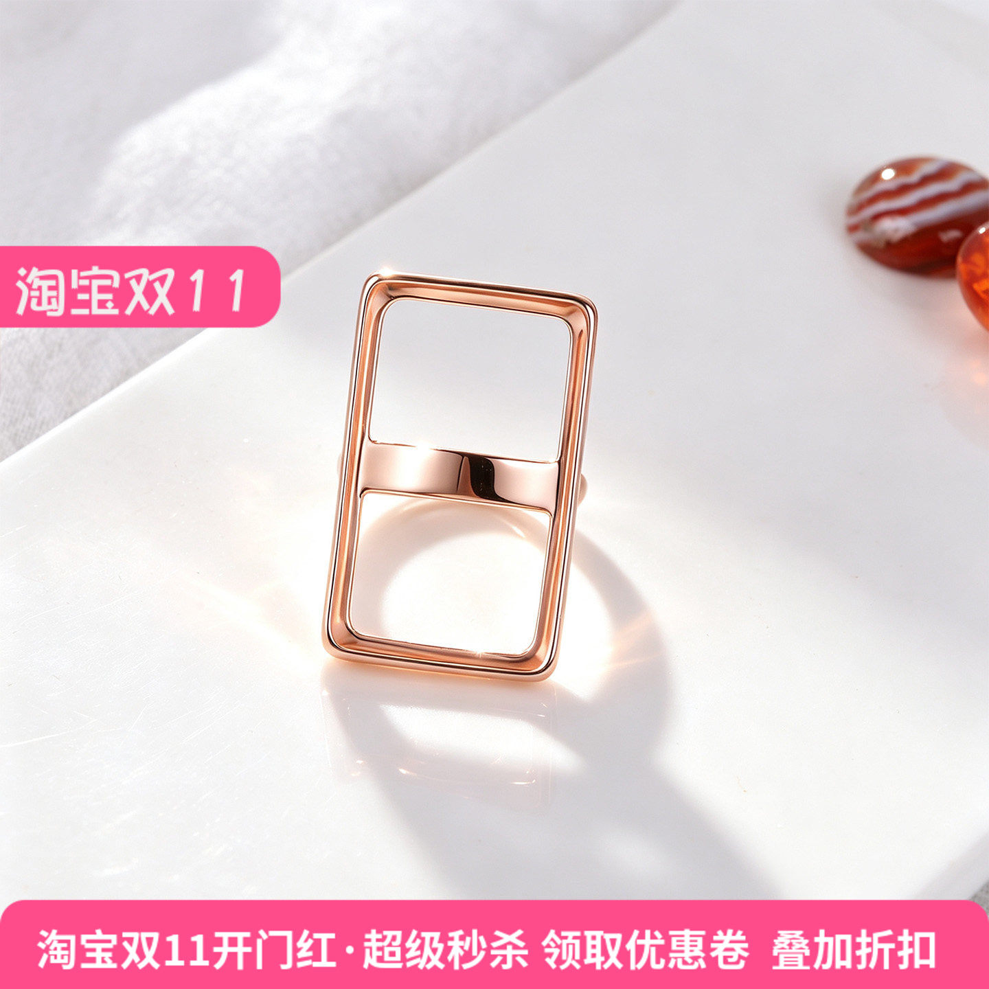 铂银满楼玫瑰金方形几何吊坠女简约时尚皮带扣头DIY配件
