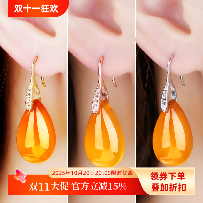 S925纯银耳环空托女镀白金玫瑰金