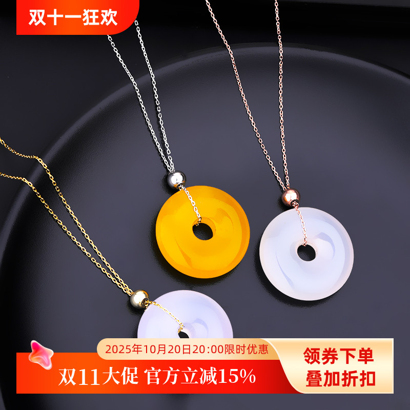 S925纯银项链 定位针式链盒子链O字链穿平安石圆珠可调节锁骨链女