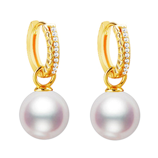 S925纯银耳环空托小众设计女款耳饰耳环镶嵌玉石珍珠圆珠diy配件