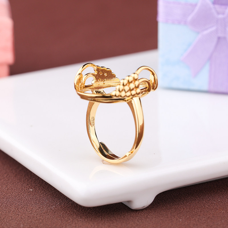 戒托空托s925银 空托 女款蜜蜡 琥珀银戒指空托