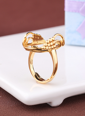 戒托空托s925银 空托 女款蜜蜡 琥珀银戒指空托