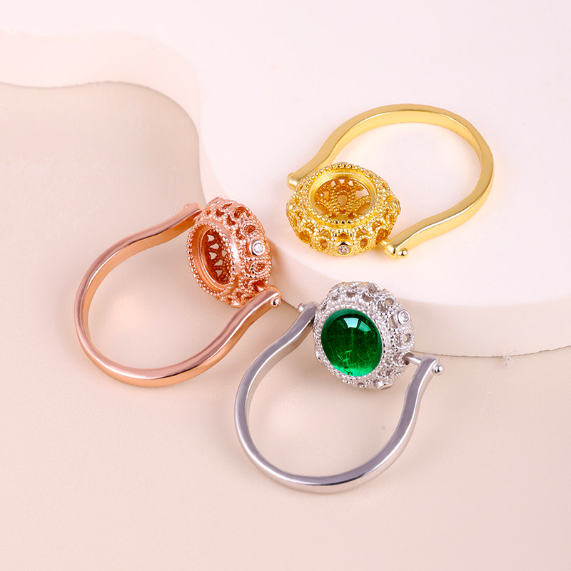 通体S925纯银镶嵌时尚银饰配件