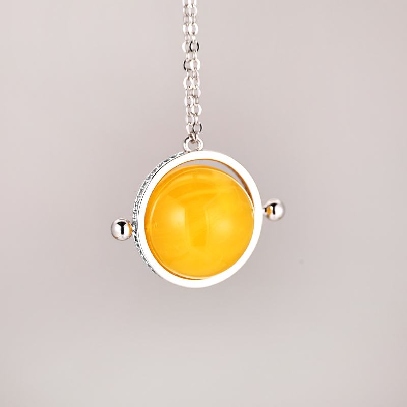 纯银项链吊坠空托穿珍珠圆珠配件