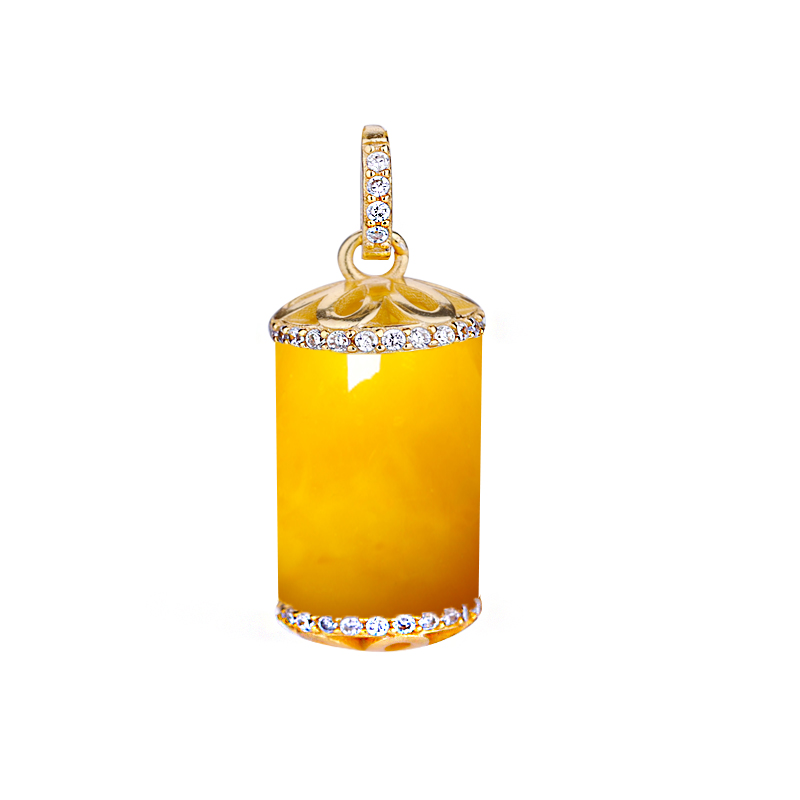 925银吊坠蜜蜡圆珠夹扣diy配件