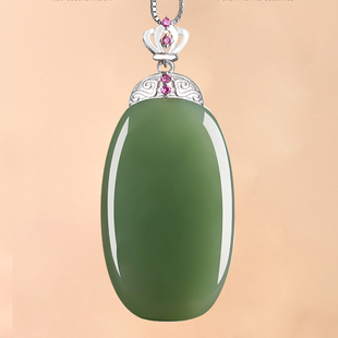 现货S925纯银扣翡翠和田玉石无事牌子项链项坠扣头diy吊坠扣全新