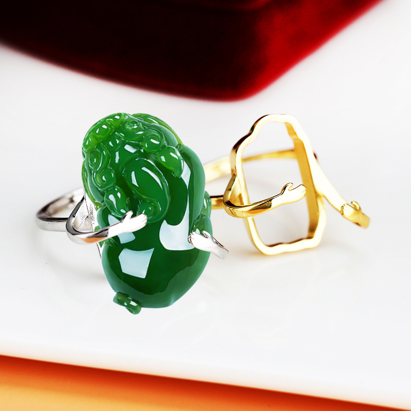 纯银戒指空托DIY镶嵌随形戒托女